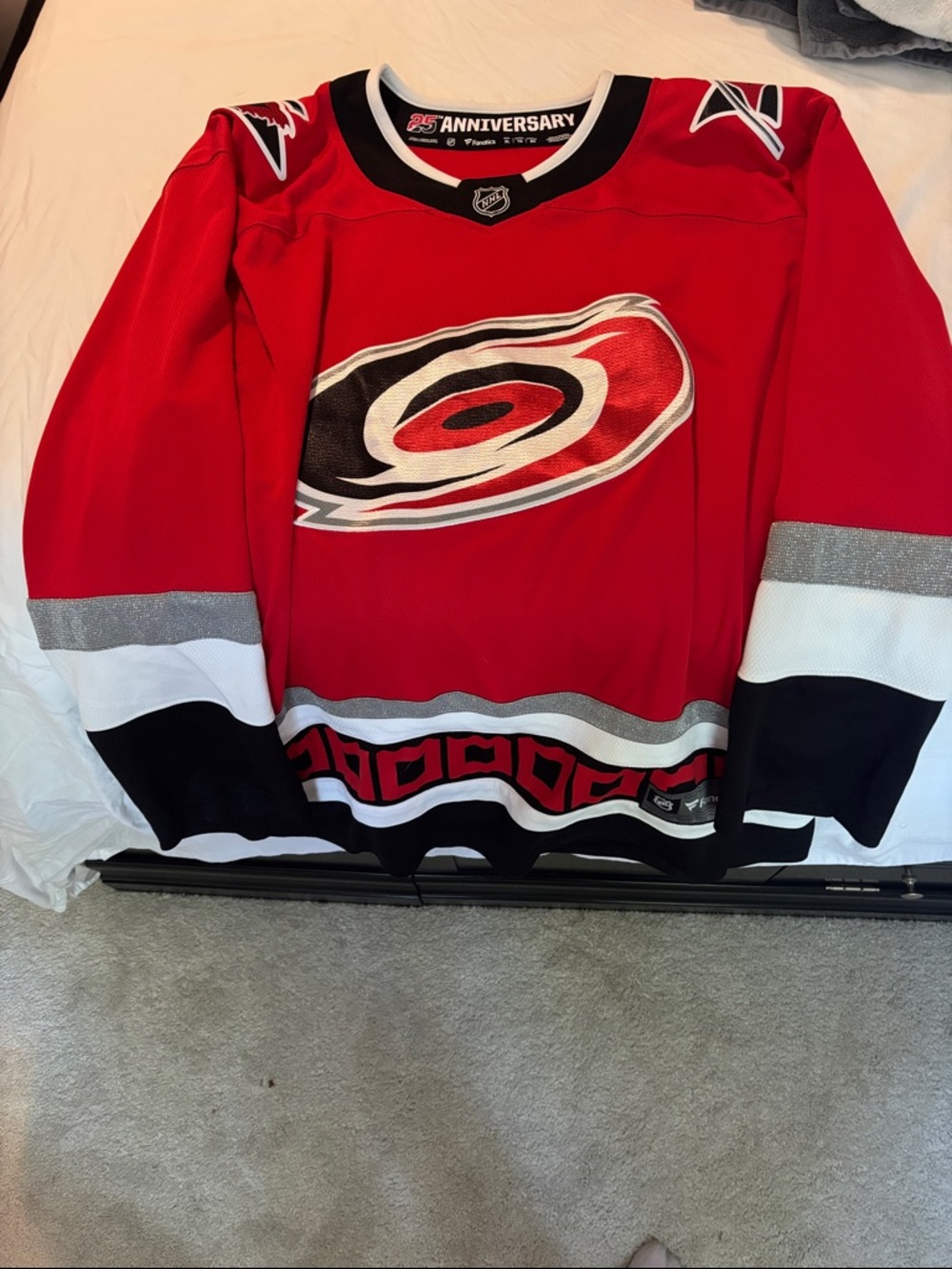Fanatics Red Carolina Hurricanes 25th Anniversary Hockey Jersey